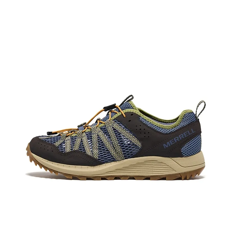 MERRELL Wildwood Aerosport Outdoor Shoes Lightweight And Breathable Low Top River Trekking Shoes Men's Blue Green-0