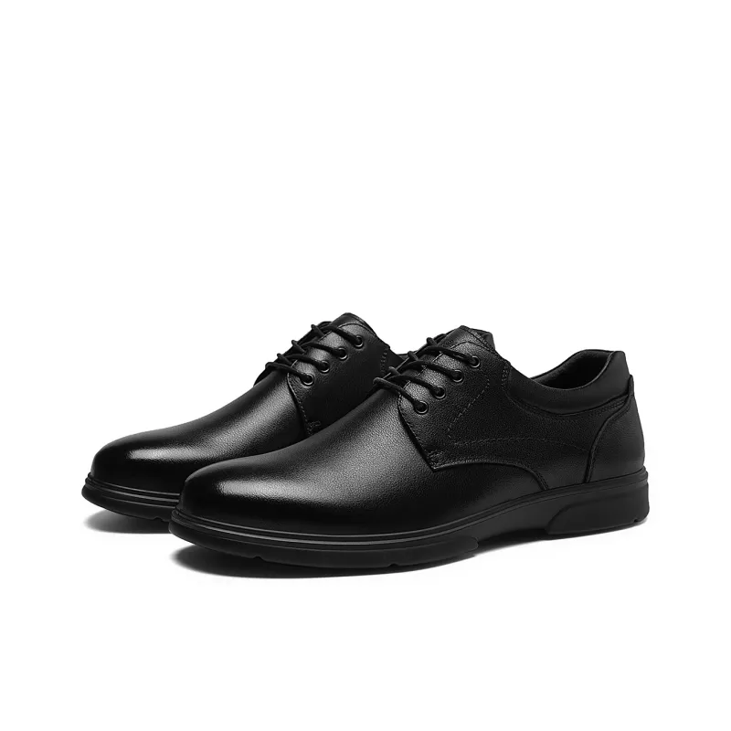 HLA Dress Shoes Men Low Top Black-1