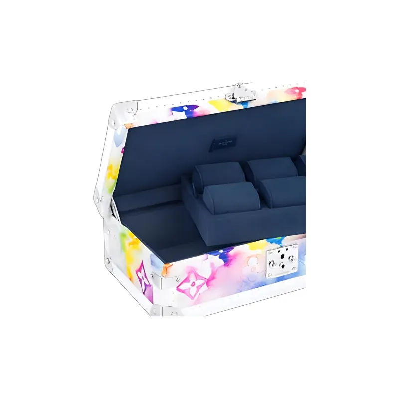 LOUIS VUITTON Coated Canvas With Leather Storage Box Hard Case Unisex Watercolor Tie Dye-3