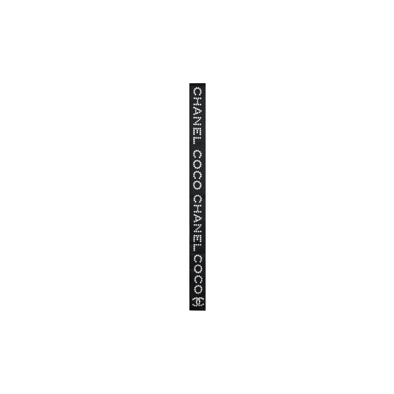 CHANEL Silk Twill Hair Bands Women's Black-0