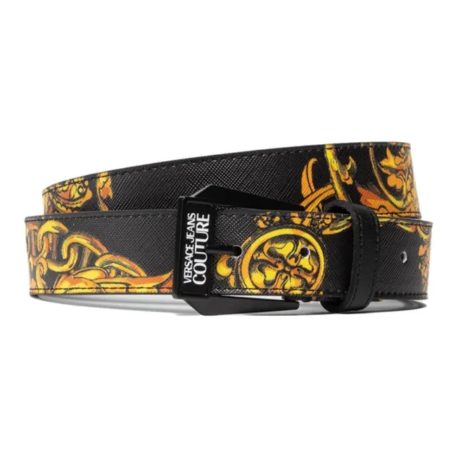 VERSACE JEANS COUTURE Polyurethane Leather Belts Men's Black Width  3cm-3