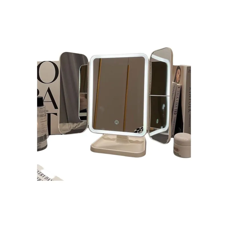 MITIANTU LED Makeup Mirror With Portable Light, Foldable, Dormitory Desktop, Beauty Bedroom Vanity Mirror-4