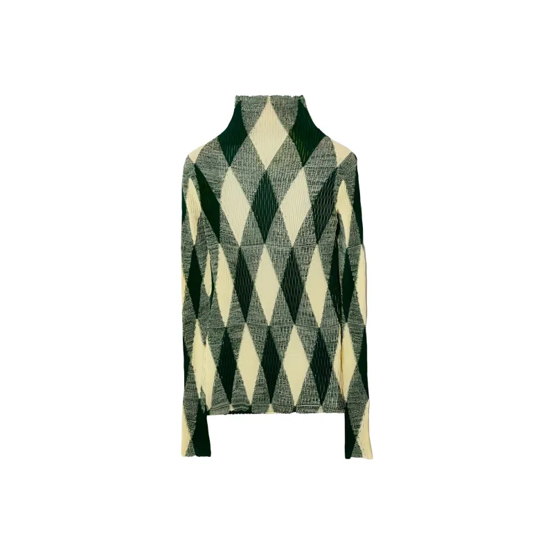 Burberry Argyle High Neck Knit Jumper-0