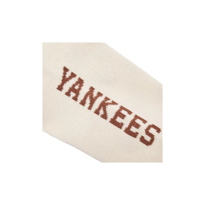 MLB Monogram Collection Mid Calf Socks Unisex 1 Pack Dark Cream-3