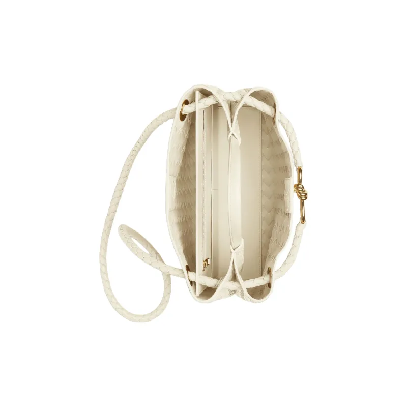 Bottega Veneta Andiamo Series Lambskin Handbag Women's Sea Salt Color-3