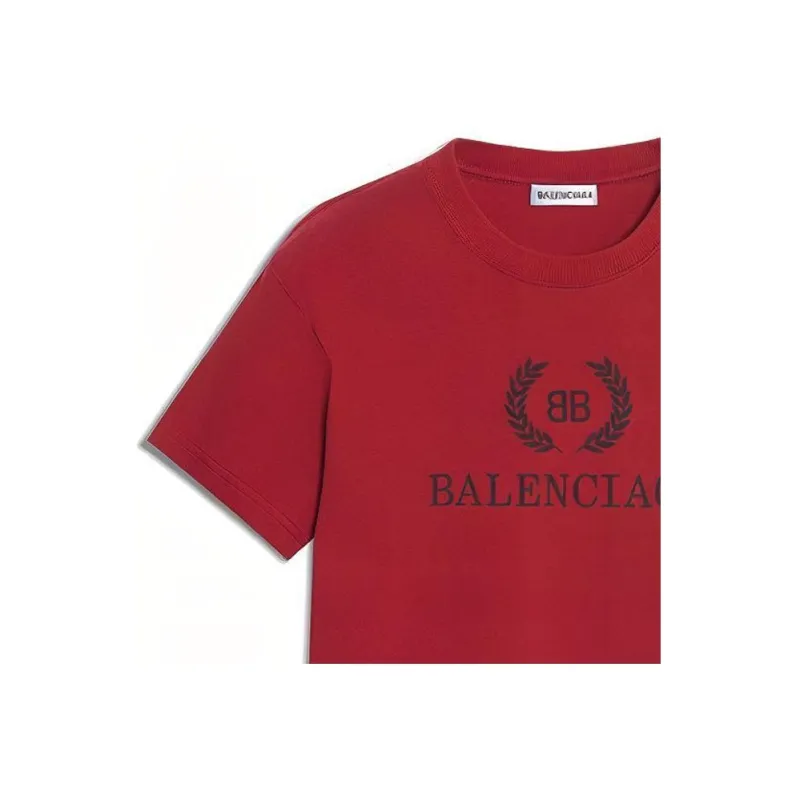Balenciaga T Shirt Men's Red Loose Fit-4