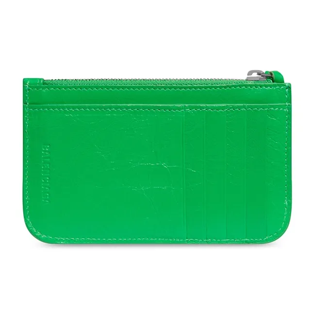 Balenciaga Le Cagole Lambskin Wallet Coin Purse Card Holder Women's Green-1