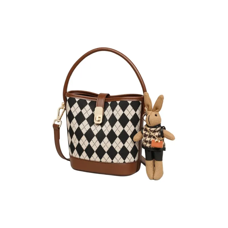 MILLIE'S Fabric Handbag, Shoulder Bag, Crossbody Bag Regular Women's Chessboard Coffee-2