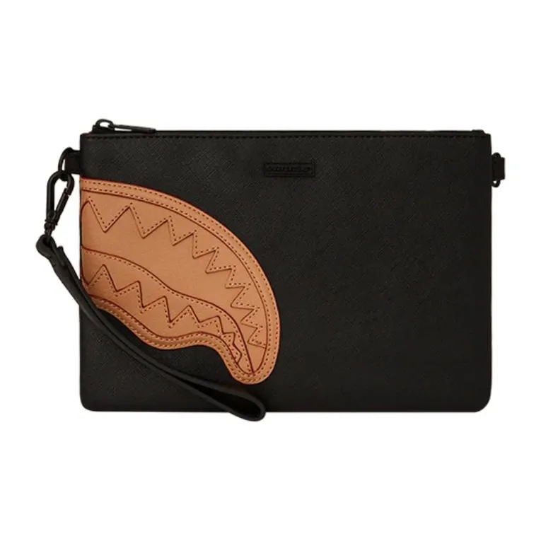 SPRAYGROUND PVC Envelope Bag, Clutch Trumpets Unisex Black Brown-0