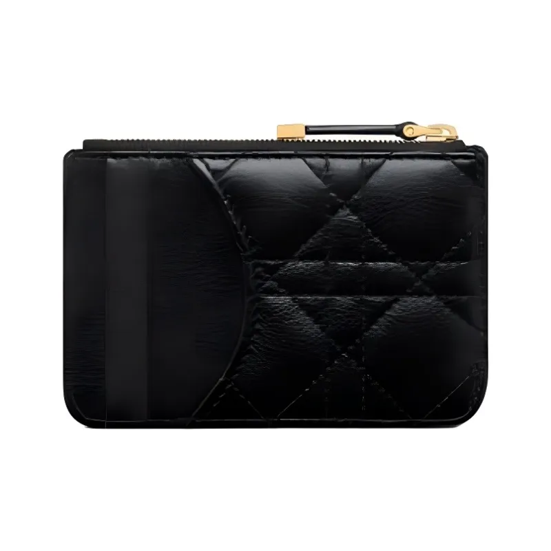 DIOR Caro Calfskin Card Holder Women's Black-2