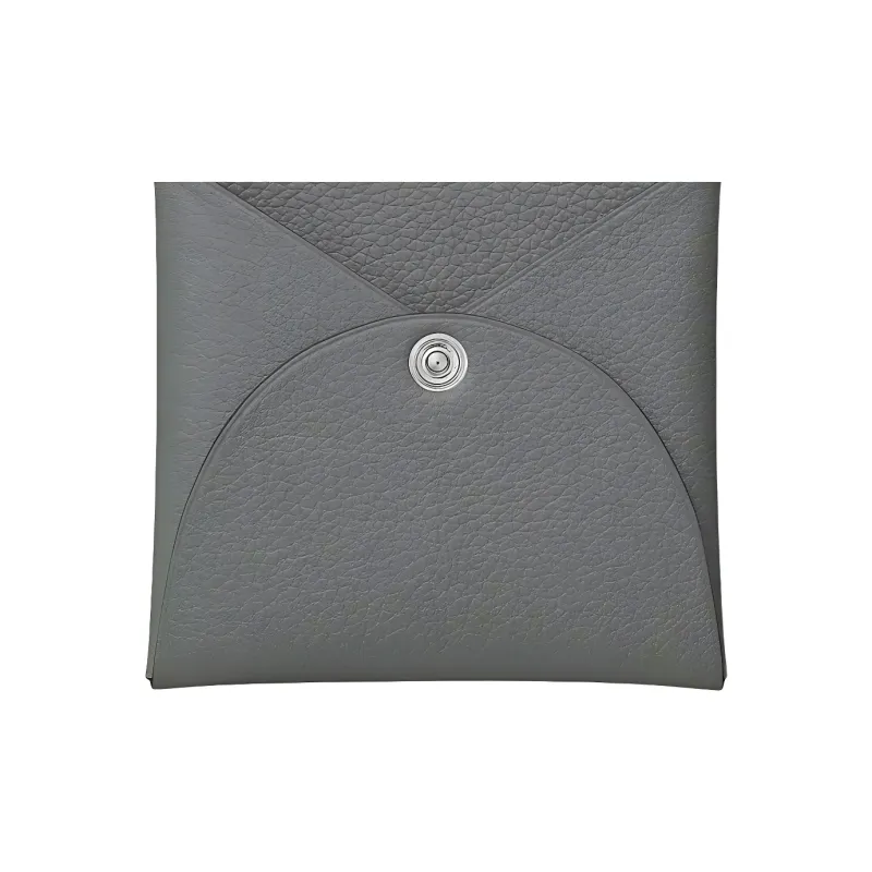 HERMES Bastia Evercolor Leather Wallet Women's 63 Vert Amande Almond Green-4