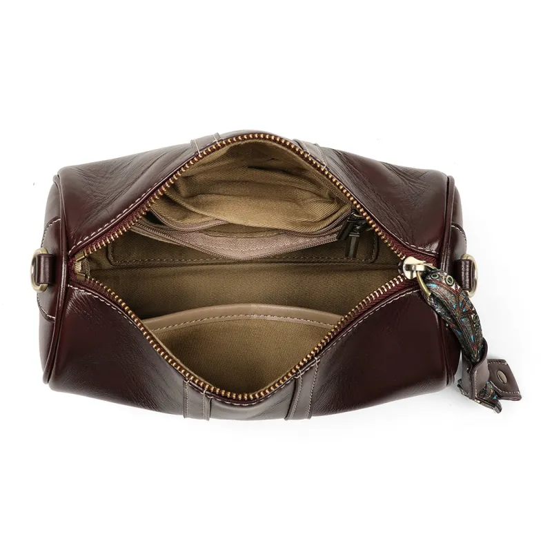 PT'SON Cow Leather Pillow Bag, Underarm Shoulder Bag, Crossbody Bag Women's-6