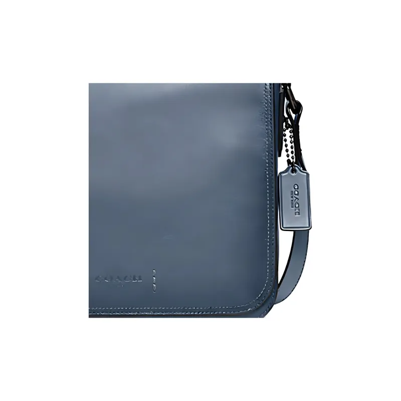 COACH Gotham Leather Messenger Bag, Shoulder Bag, Crossbody Bag Medium Size Men's Blue Gray-4