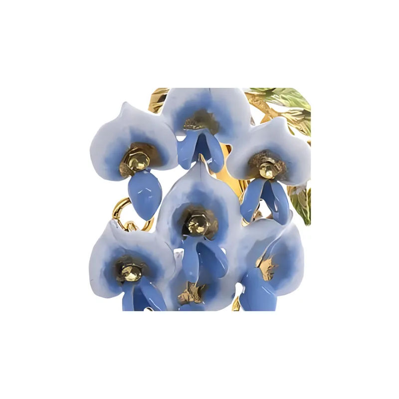 LES NEREIDES Gold Plated Clip On Earrings Women's Blue-5