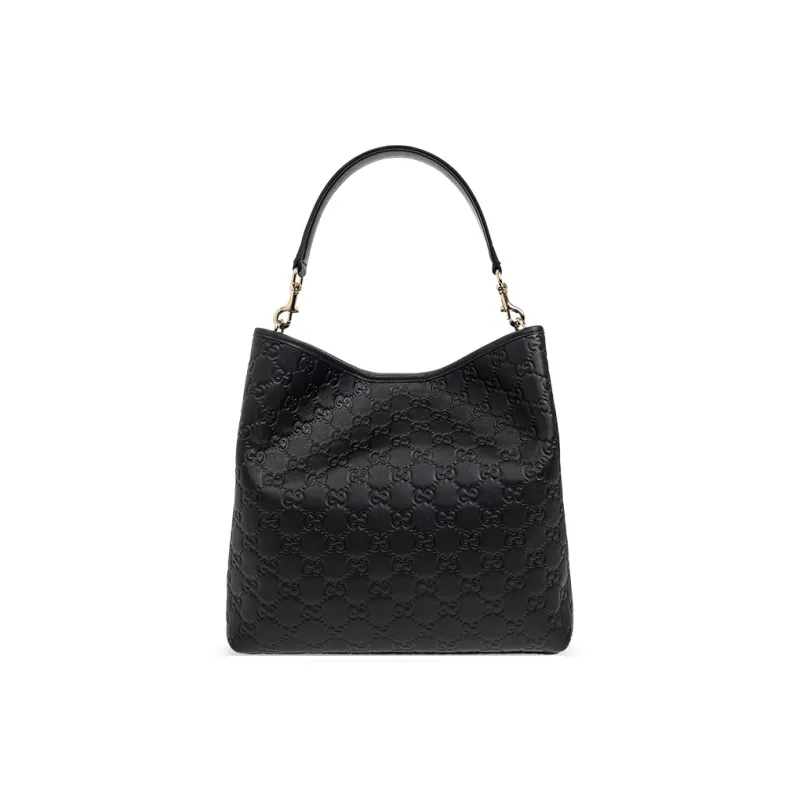 GUCCI Leather Bucket Bag, Shoulder Bag, Crossbody Bag, Handbag Regular Women's Black-2