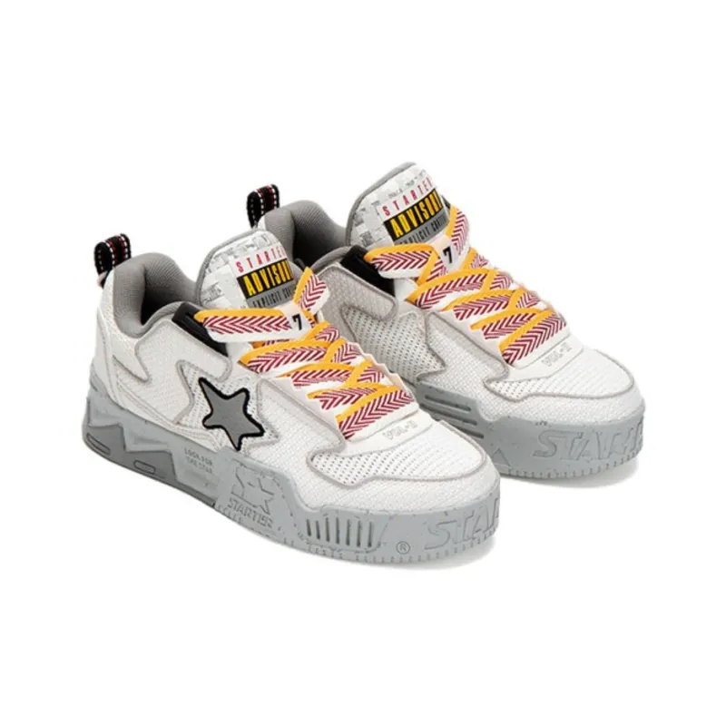 STARTER RESORT COLLECTION Non slip Lightweight Low Top Skateboard Shoes Unisex White Gray-1
