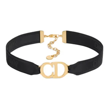 DIOR Metal Necklaces Unisex Black