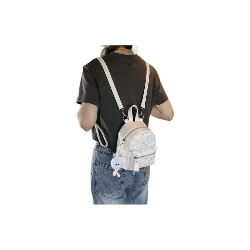 OCTSUI PU Backpack Women's White/Black/Silver-2