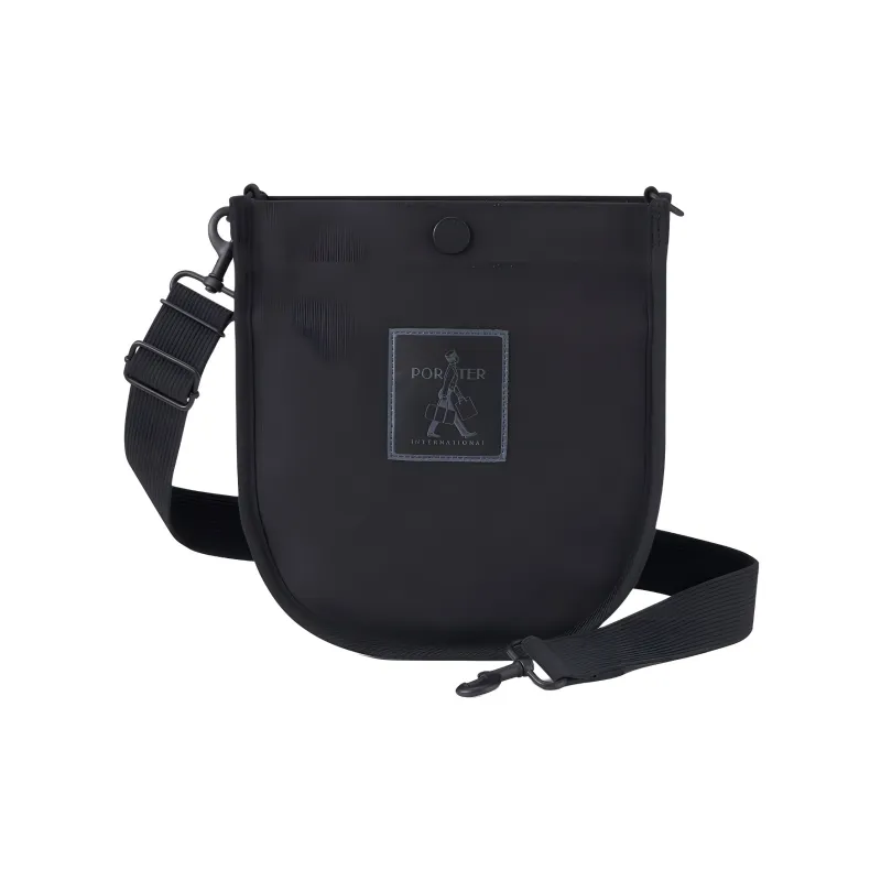PORTER Plain Weave Canvas Crossbody Canvas Bag Shoulder Bags Unisex Black-0
