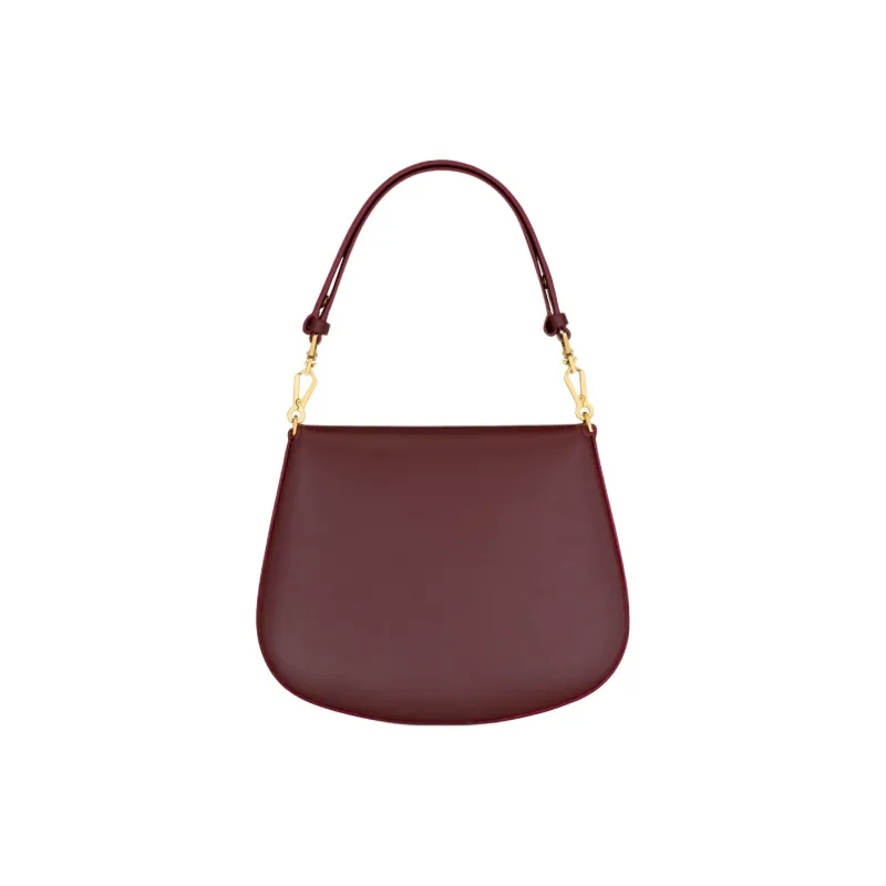 SAINT LAURENT Leather One Shoulder Handbag Women's Cabernet Sauvignon Red Color-3
