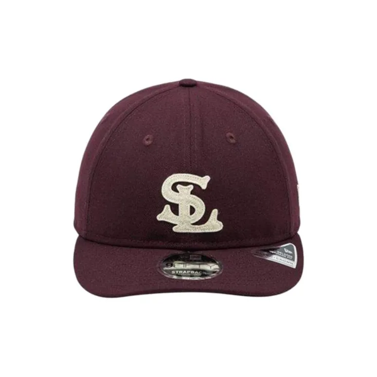 New Era Polyester Baseball Caps Unisex Burgundy-1