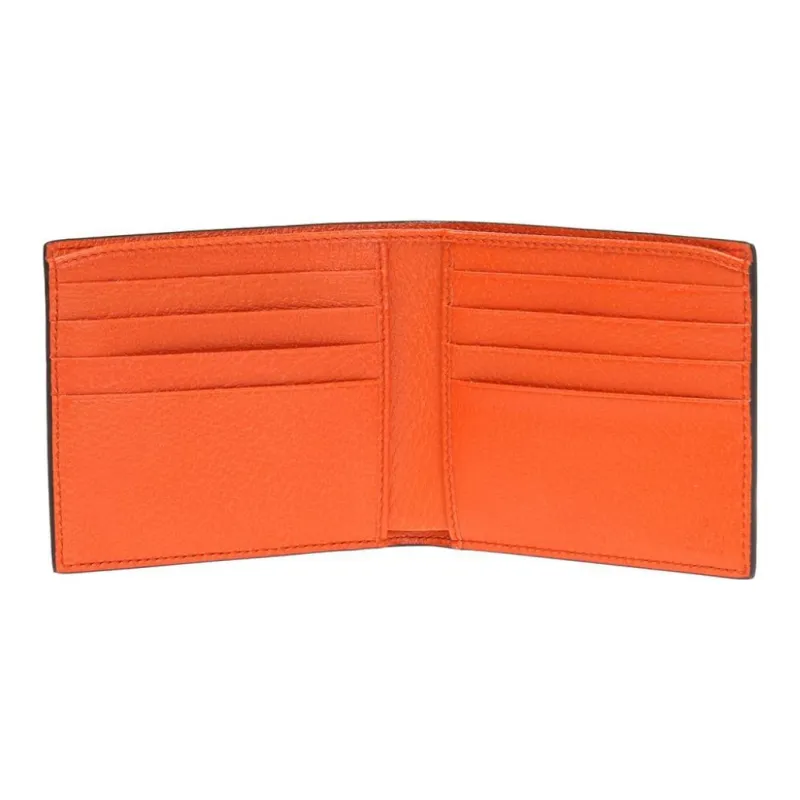 GUCCI Leather Wallet Men's Orange-8