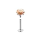 [Single]4mm Orange Zircon Stud Earrings