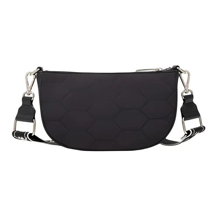 Kappa Fabric Crossbody Bag, Shoulder Bag Women's Black-2