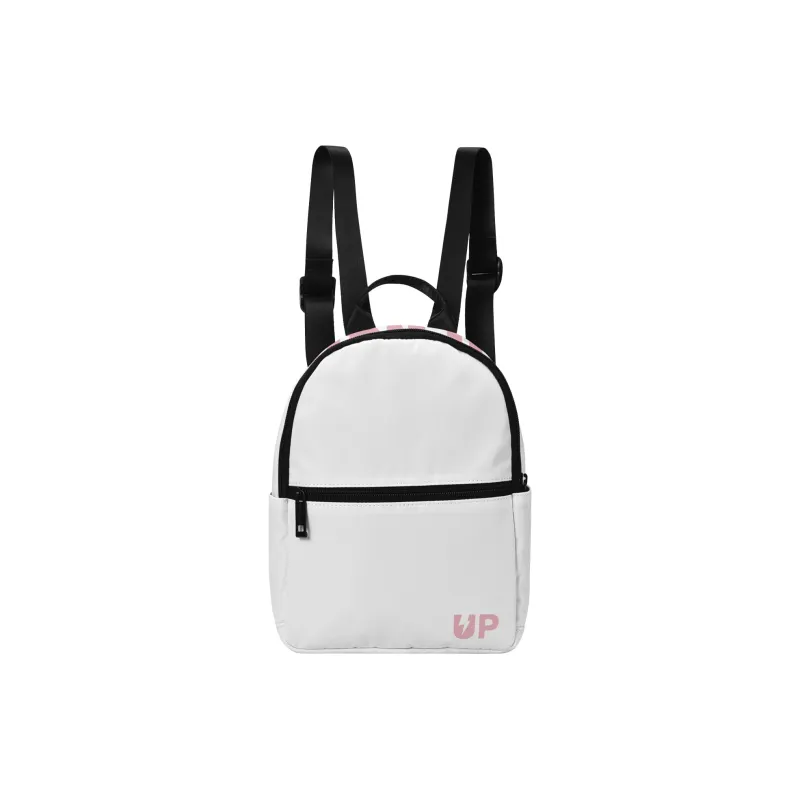 TURN UP Polyester Backpack Small Size Unisex White-10