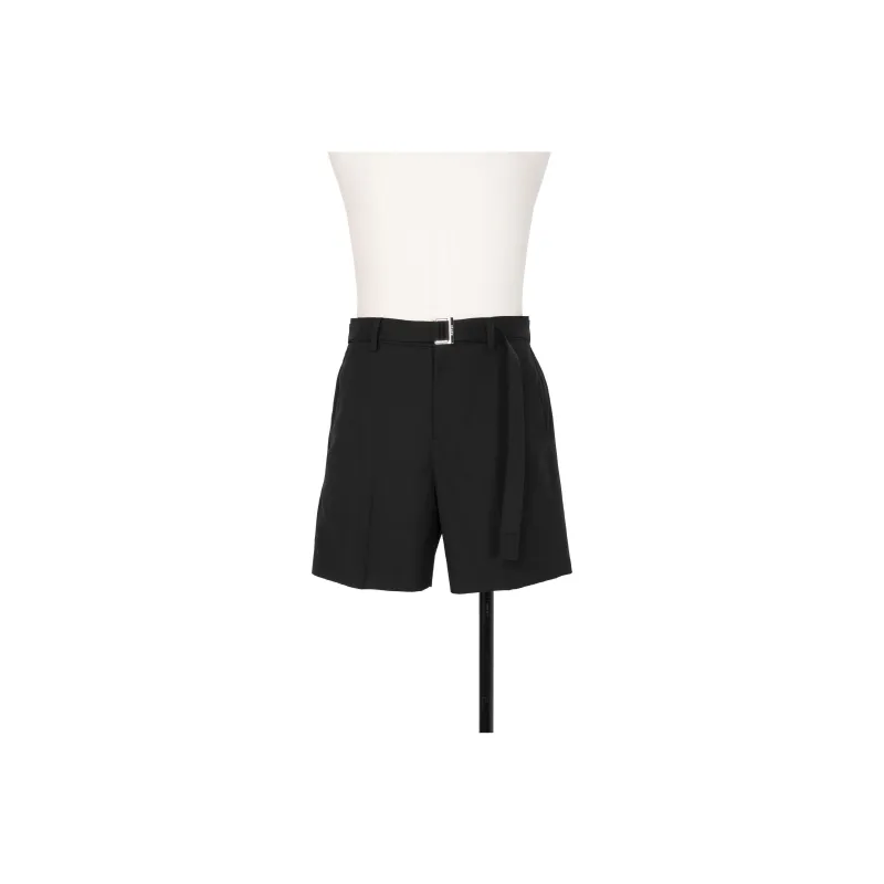 Sacai Logo Engraved Belted Bermuda Shorts-0