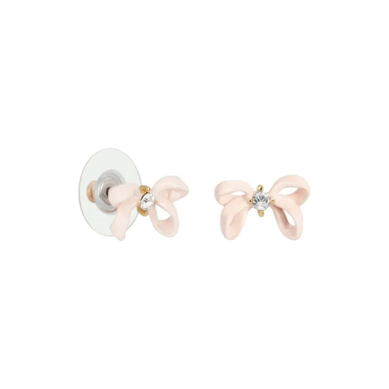 LES NEREIDES Alloy, Silver Plated, Gold Plated, Brass, Enamel, Glass Stud Earrings Women's Pink-1