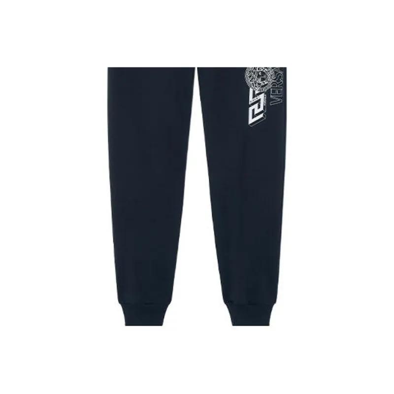 VERSACE SS22 Knitted Sports Pants Men's Dark Blue-5