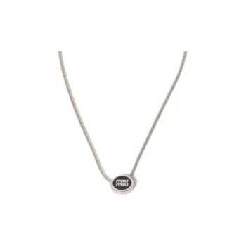 MIU MIU Enamel Necklaces Women's Silver