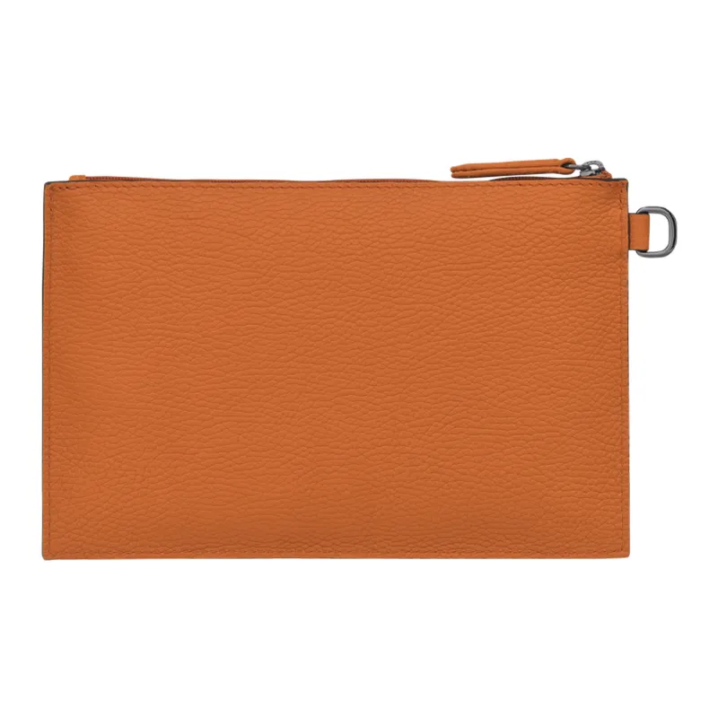 LONGCHAMP Roseau Essential Cow Leather Clutch Women's Orange-1