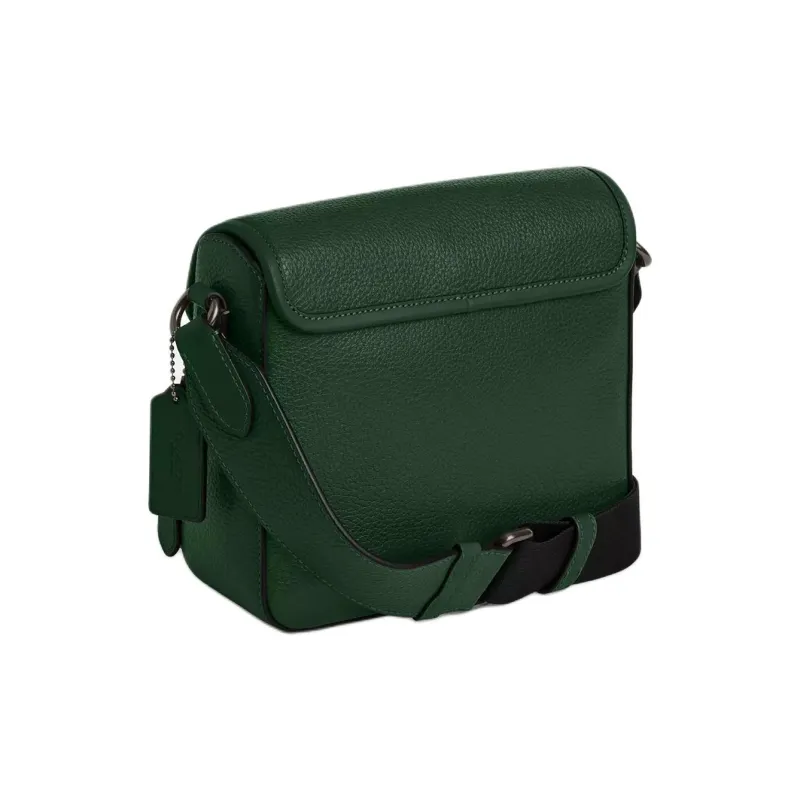 COACH Sullivan Pebble Leather Crossbody Bag, Shoulder Bag Trumpets Men's Hunter Green-1