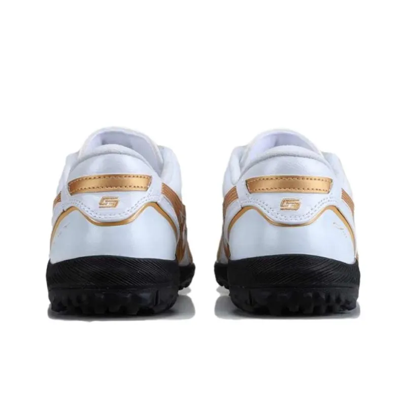 Asics C3 TF Rubber Broken Studs Anti Slip And Wear Resistant Lightweight Soccer Shoes Men's White Gold-3