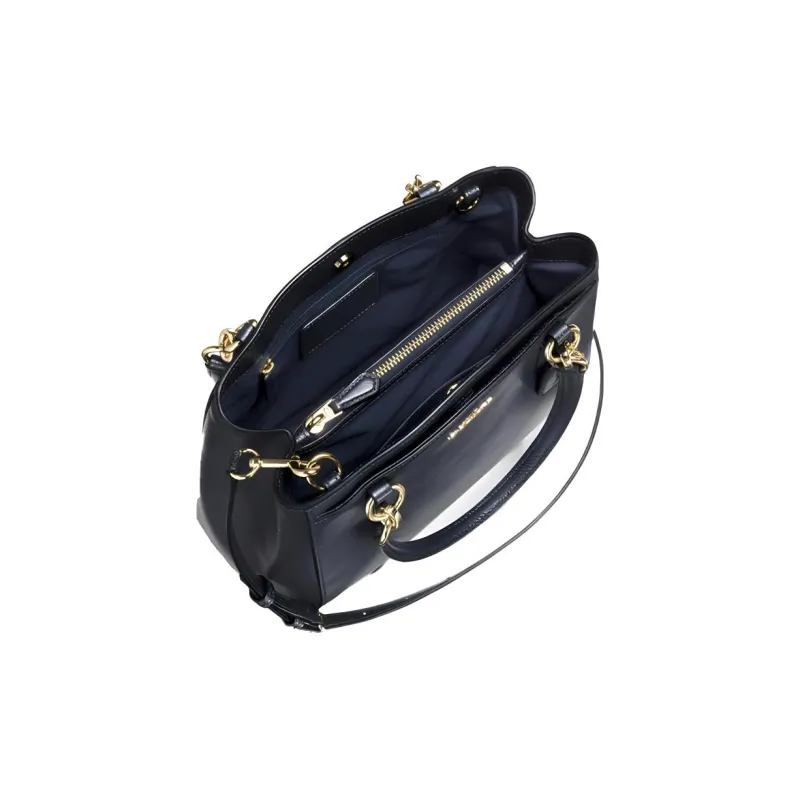 COACH Leather Handbag Shoulder Bag Crossbody Bag Medium Size Women's Black-4