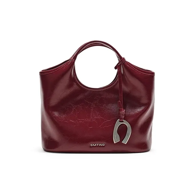 Simedin Cow Leather Bucket Bag Handbag Women's Antique Silver/Deep Black-13