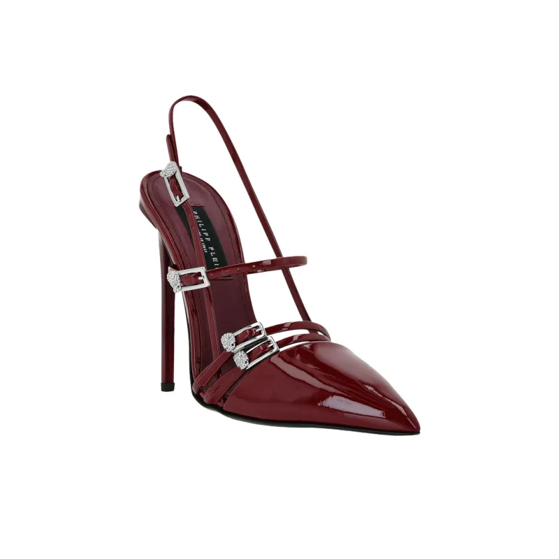 PHILIPP PLEIN Skull Slim Heel High Heels 12cm Women's Red-2