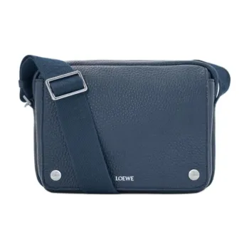 LOEWE Anagram Calfskin Messenger Bag Crossbody Bag Medium Size Men's Indigo