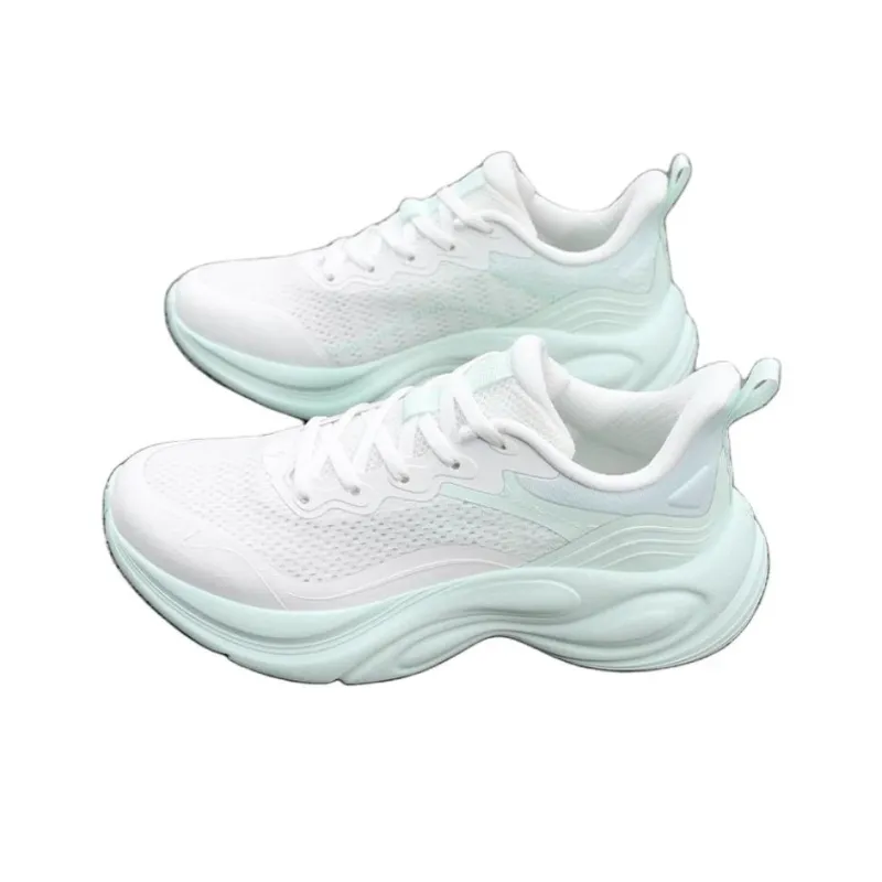 361° Anti Slip Wear Resistant Low Top Casual Running Shoes Women's White Green-2