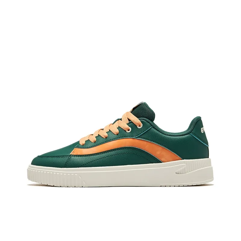 Erke Flying Cranes Wear-Resistant Slip-Resistant Low-Top Skateboard Shoes Men's Green Apricot Orange-0