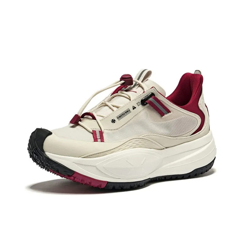 Erke Mountain Realm Breathable Slip-Resistant Low-Top Casual Shoes Women's Floating Rock Gray Yu Fuchsia-2