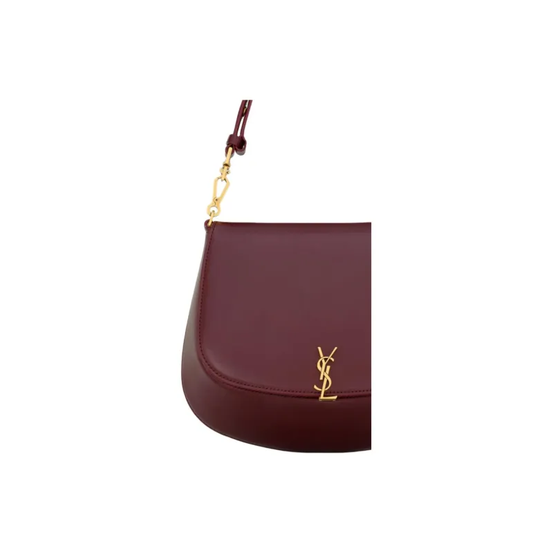 SAINT LAURENT Leather One Shoulder Handbag Women's Cabernet Sauvignon Red Color-5