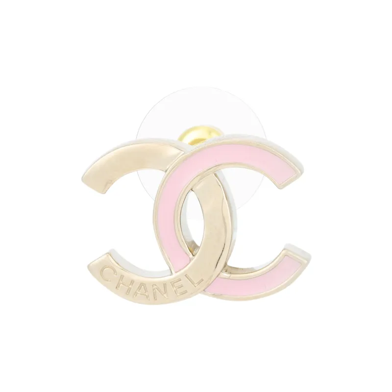 CHANEL - Stud Earrings Women's Gold/Pink-1