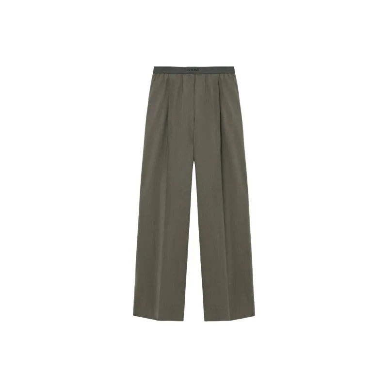 LOEWE SS25 Casual Pants Women's Khaki Green-0