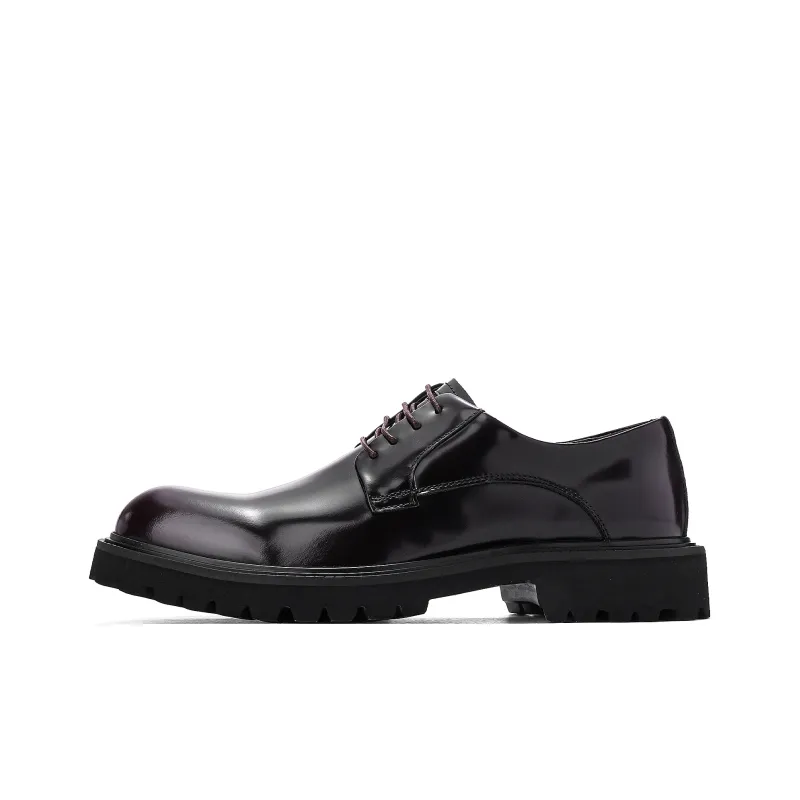 ZRO Dress Shoes Men Low Top Black/Burgundy-1