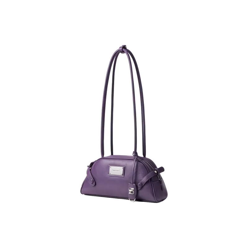 MCMIKO Cow Leather With Polyurethane And Synthetic Leather Shoulder Bag Women's Purple-2