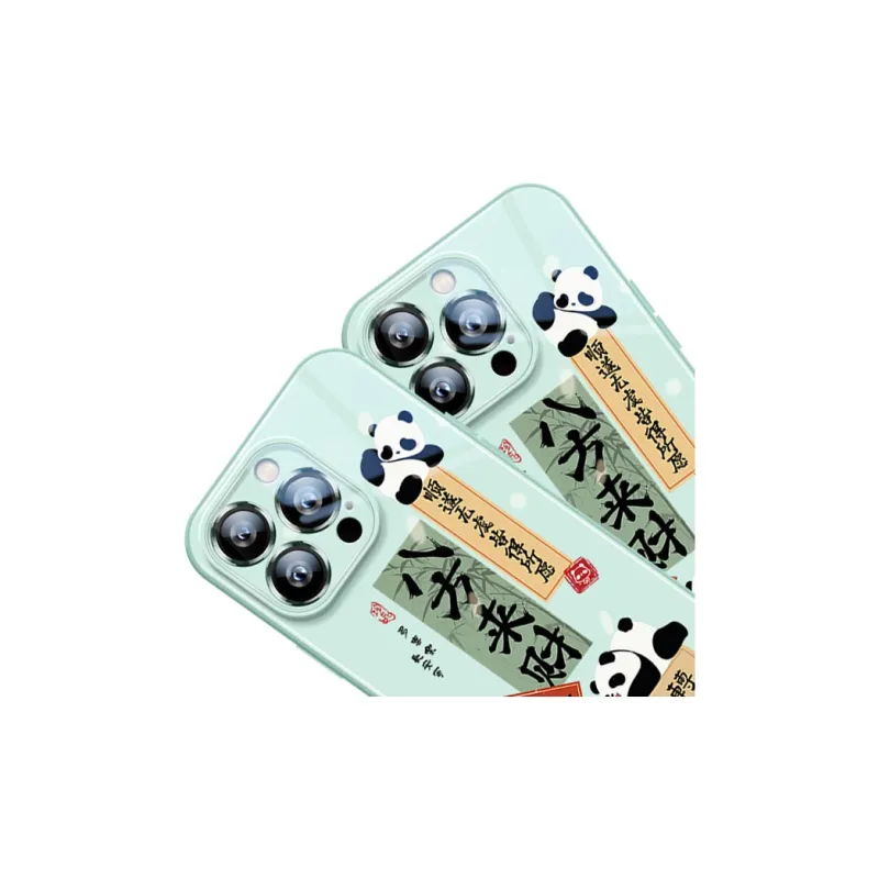 Sen Dog Glass Material Advanced Niche Panda Cute Phone Cases Suitable For Apple 15Promax/Pro/Plus/14/13/12-11
