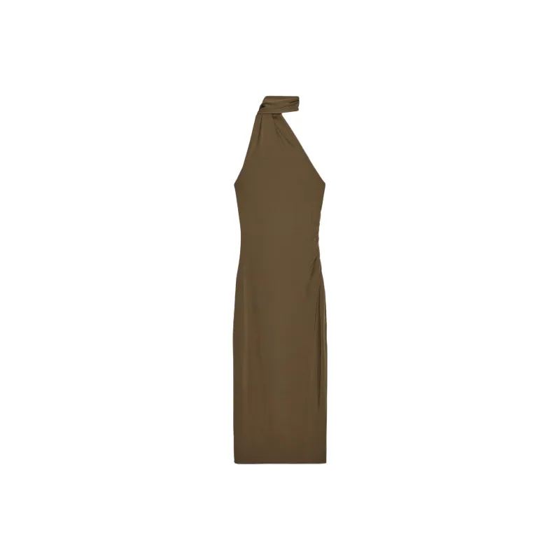 ZARA Long Sleeved Dress Women's Dark Khaki-0
